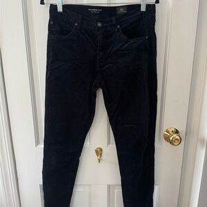 AG women’s Black skinny velvet jeans